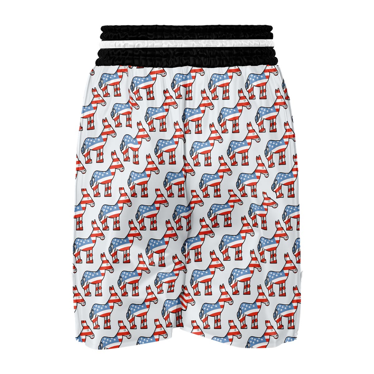 American Flag Donkey Pattern Print Boxing Shorts-grizzshop