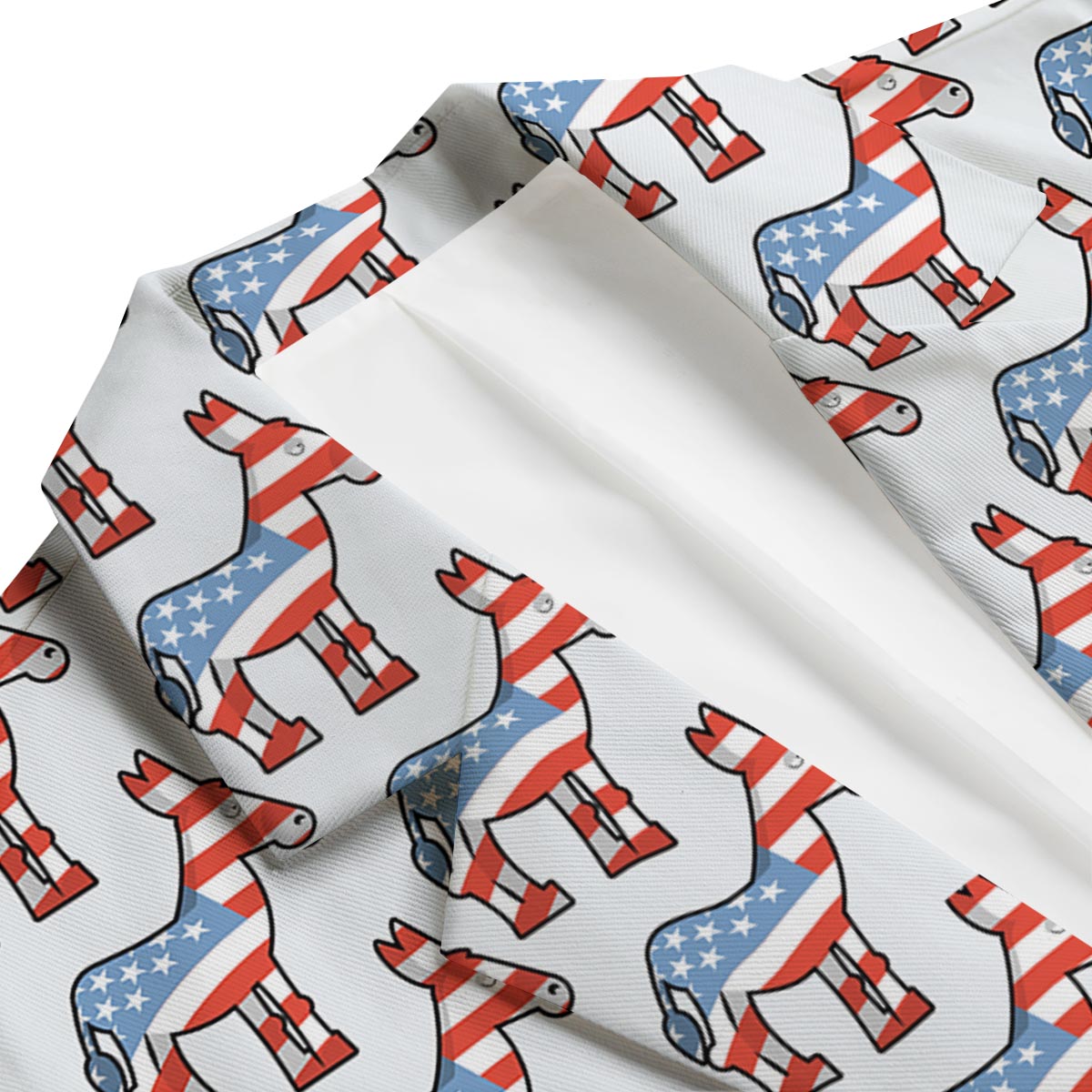 American Flag Donkey Pattern Print Men's Blazer-grizzshop
