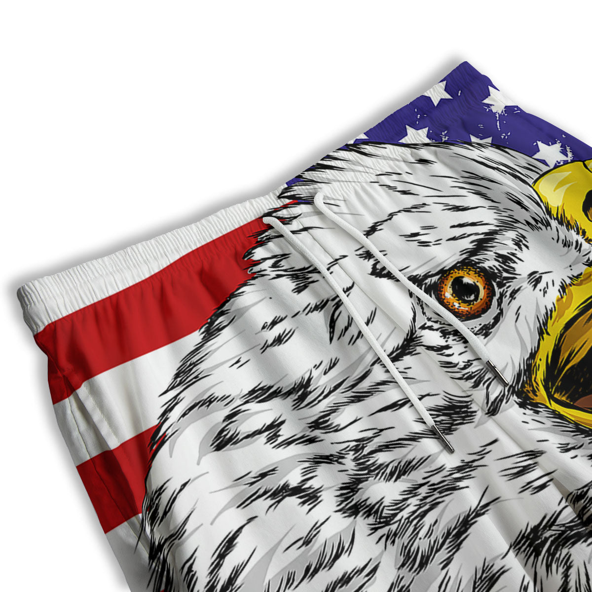 American Flag Knitted Print Men's Athletic Shorts