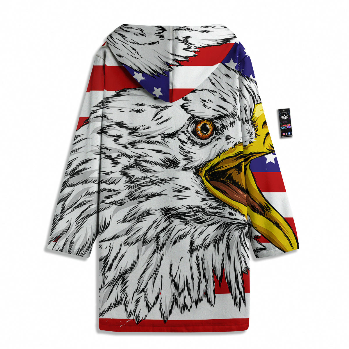 American Flag Eagle Print Men's Windbreaker Jacket-grizzshop