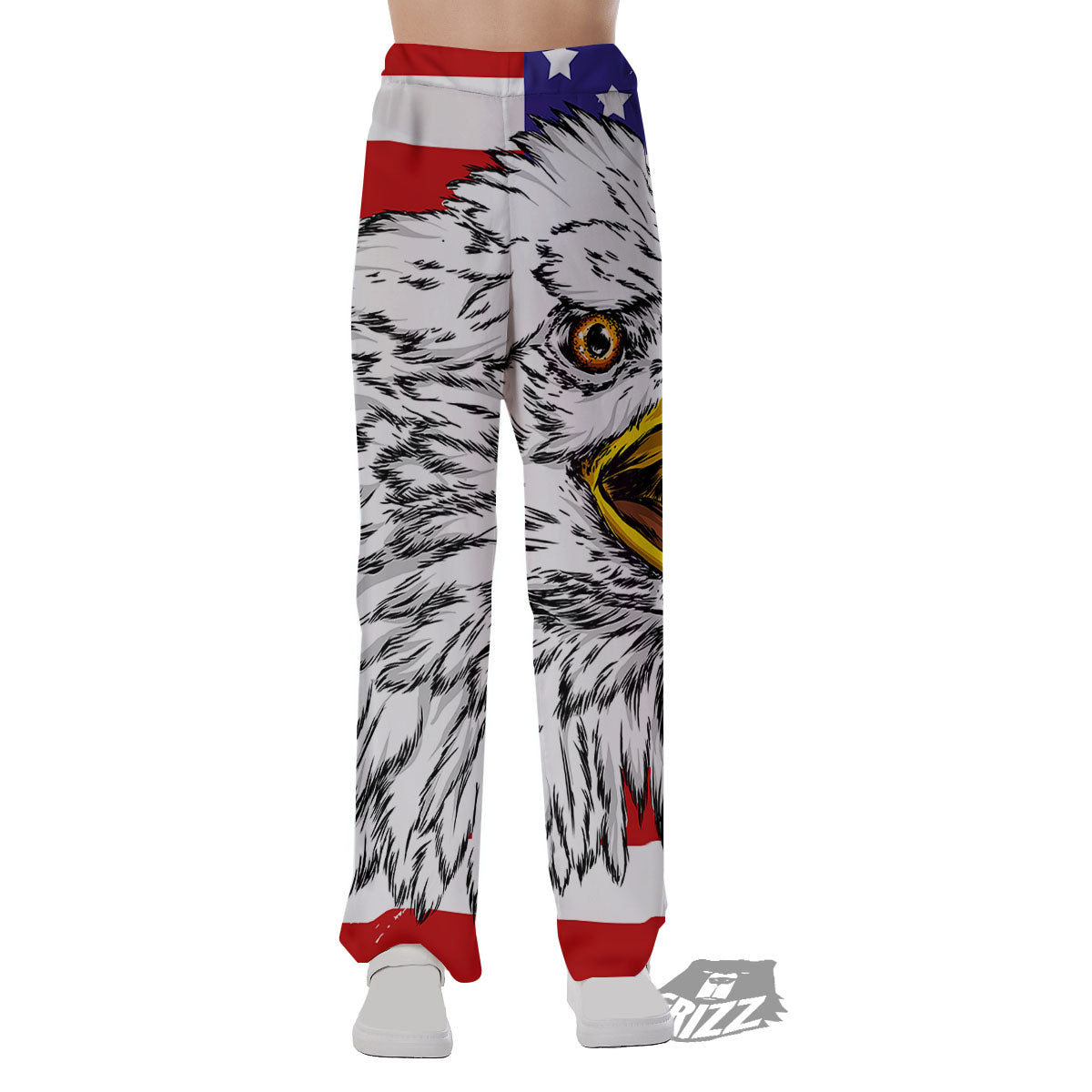 American Flag Eagle Print Pajama Pants-grizzshop