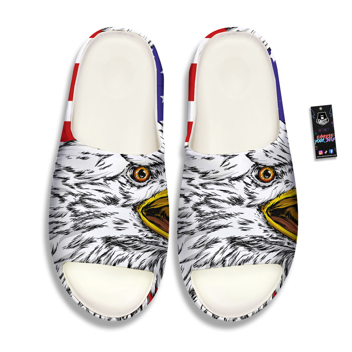 American Flag Eagle Print Sandals-grizzshop