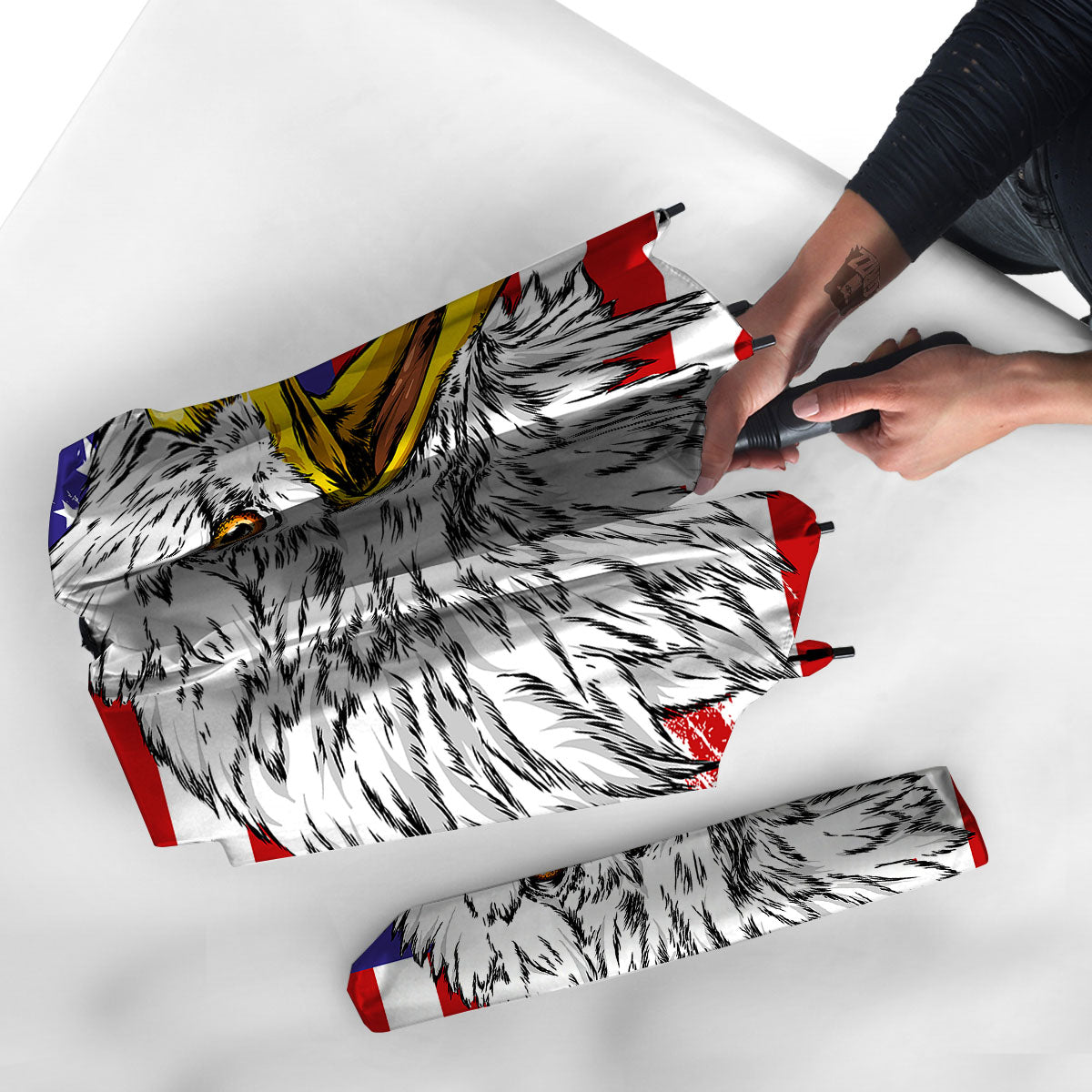 American Flag Eagle Print Umbrella-grizzshop
