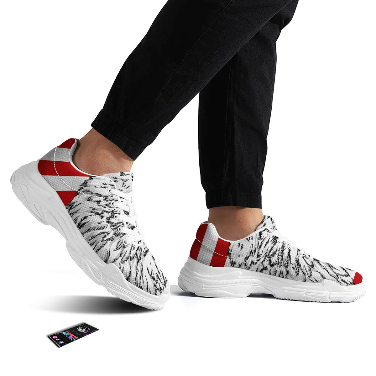 American Flag Eagle Print White Chunky Shoes-grizzshop