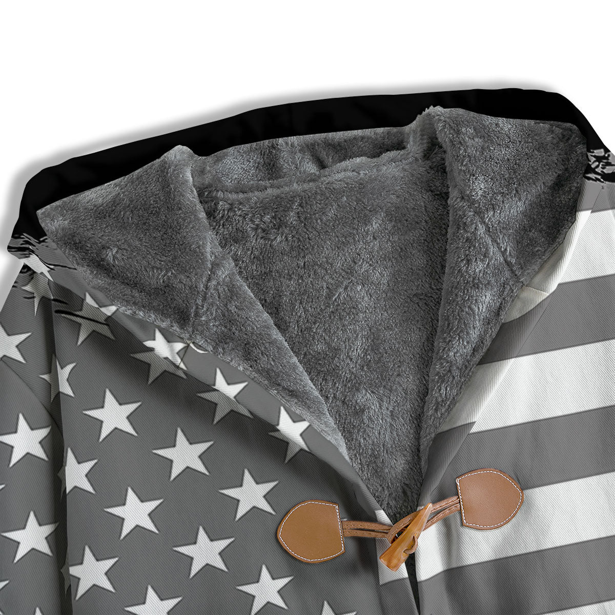 American Flag Grey Grunge Print Men's Windbreaker Jacket-grizzshop
