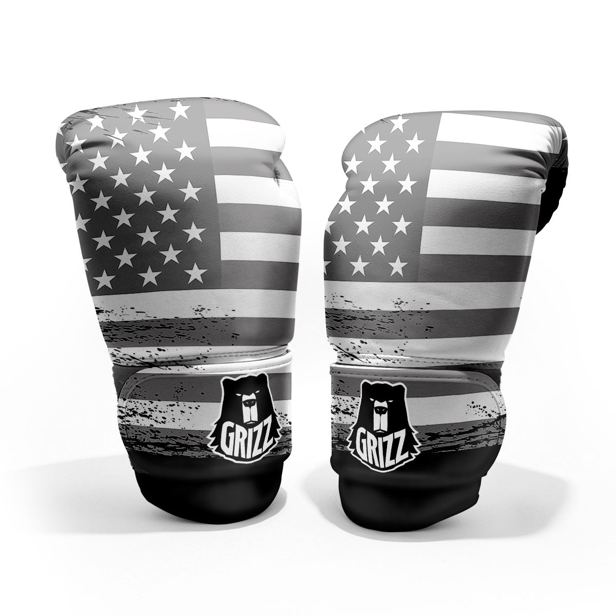 American Flag Grey Grunge Print Pro Boxing Glove