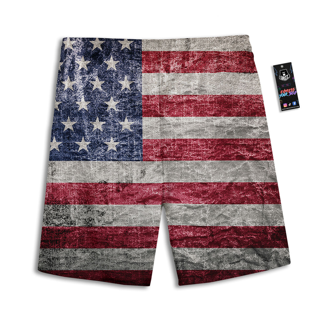 American Military Flag Print Men's Athletic Shorts