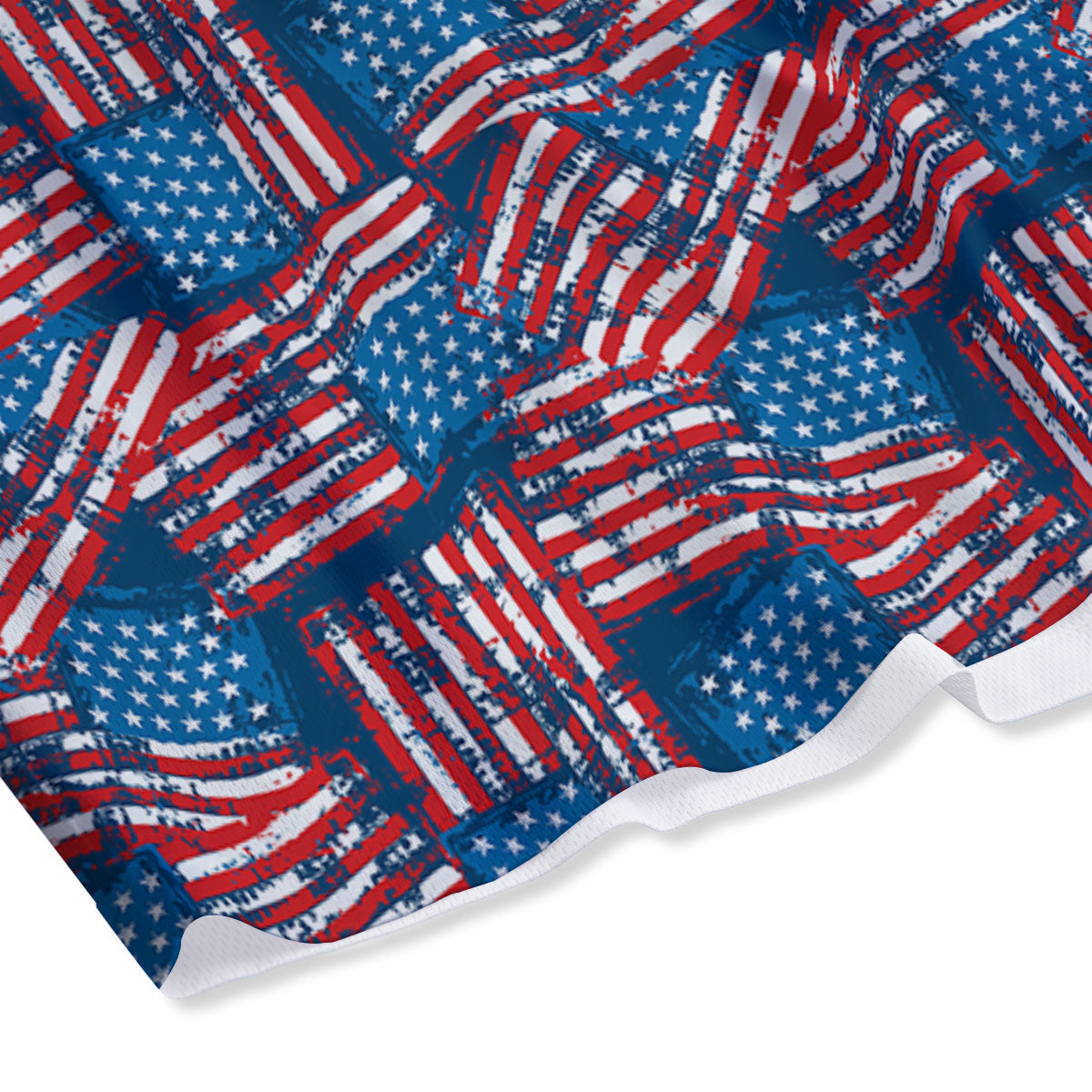 American Flag Grunge Print Pattern Mesh Shorts