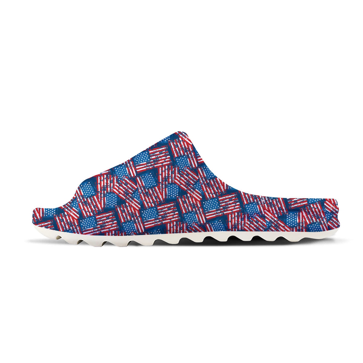 American Flag Grunge Print Pattern Sandals-grizzshop