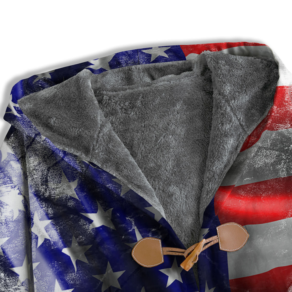 American Flag Grunge Ripped Paper Print Men's Windbreaker Jacket-grizzshop