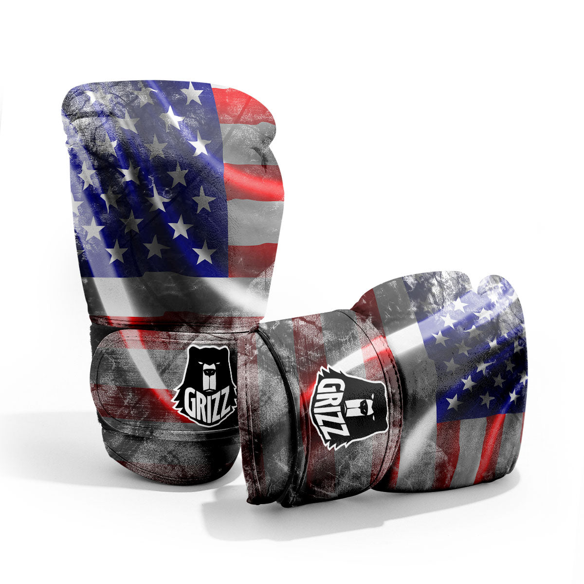 American Flag Grunge Ripped Paper Print Pro Boxing Glove