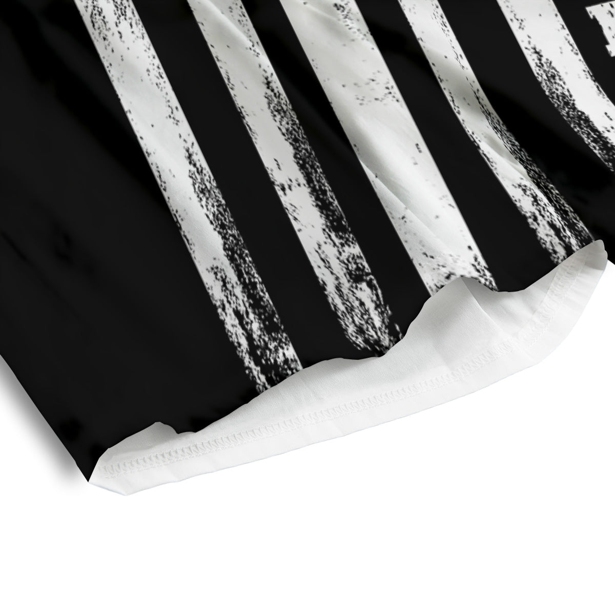 American Flag Grunge White And Black Print Men's Athletic Shorts
