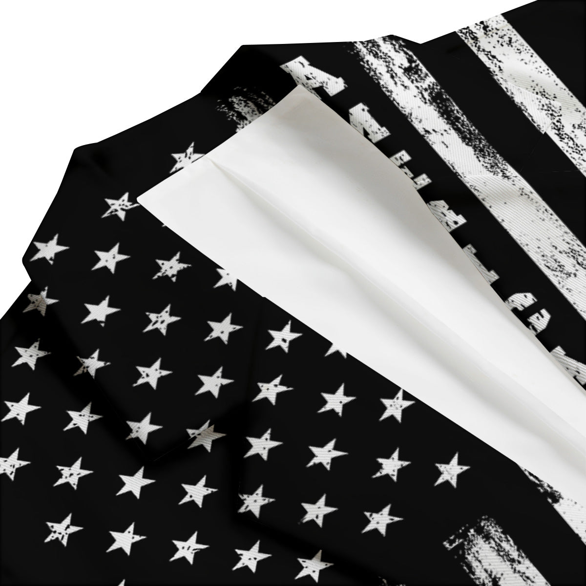 American Flag Grunge White And Black Print Men's Blazer-grizzshop