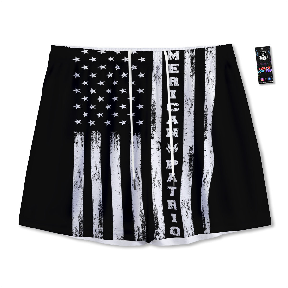 Artwork Glitter Green Print Mesh Shorts