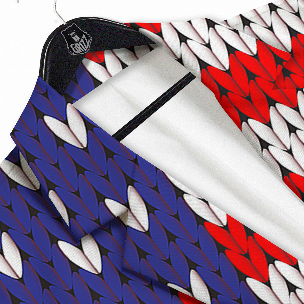 American Flag Knitted Print Men's Sport Coat-grizzshop