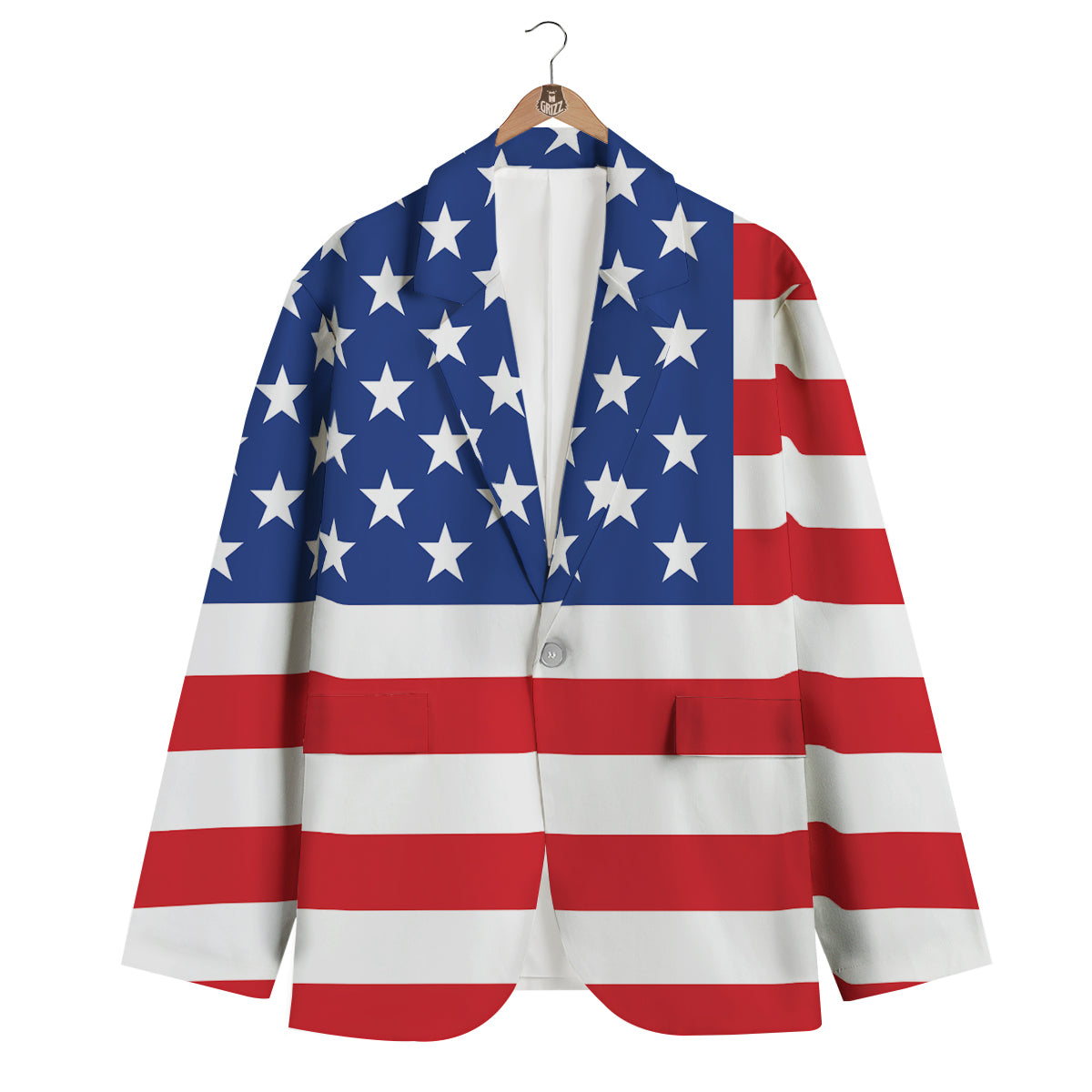 American Flag Men's Blazer-grizzshop