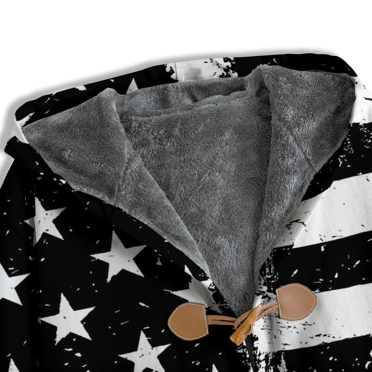 American Flag Monochrome Grunge Print Men's Windbreaker Jacket-grizzshop