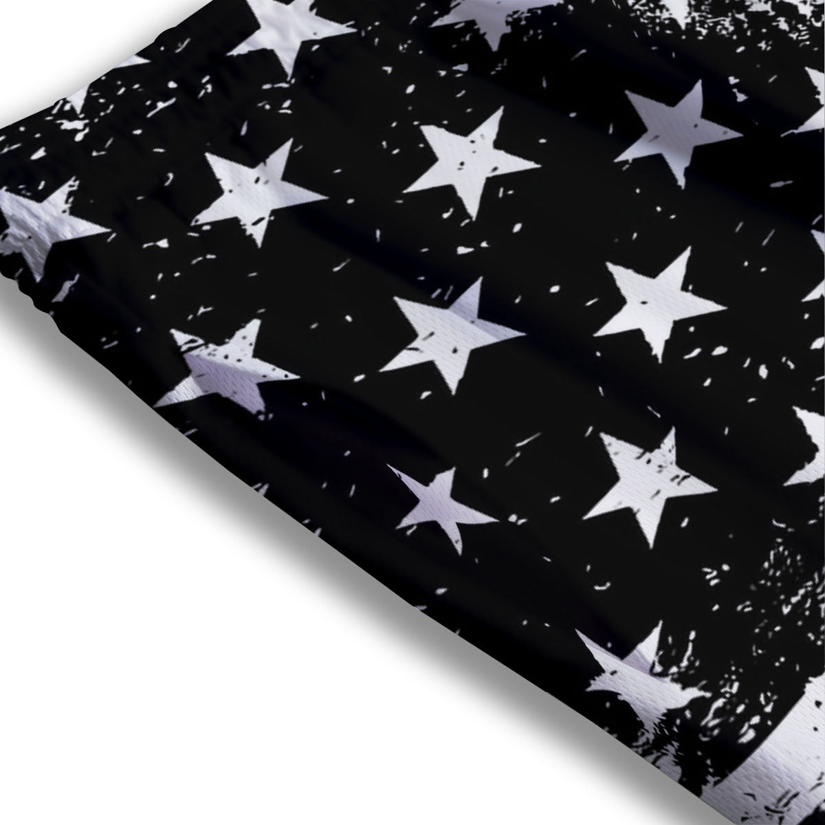American Flag Monochrome Grunge Print Mesh Shorts