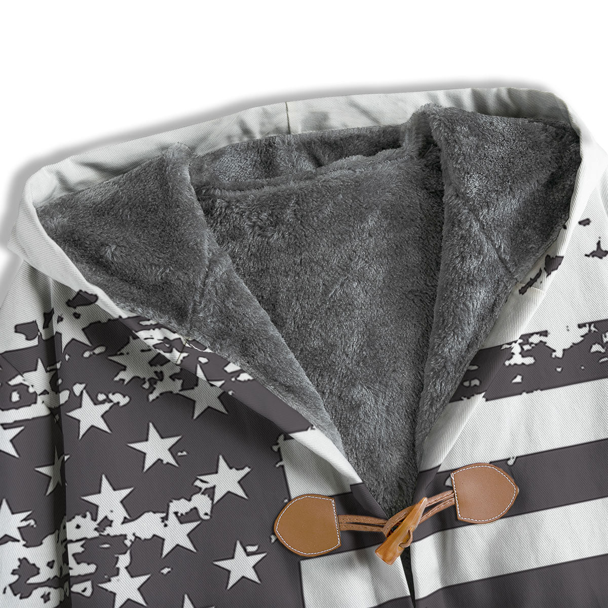 American Flag White And Black Print Men's Windbreaker Jacket-grizzshop