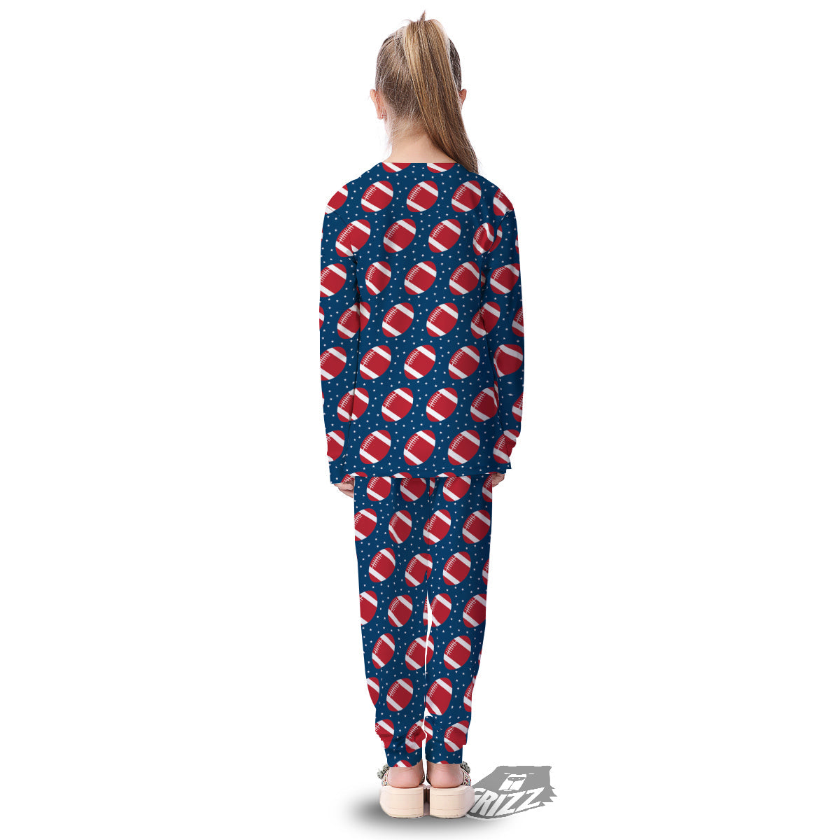 American Football Ball Print Pattern Kid's Pajamas-grizzshop
