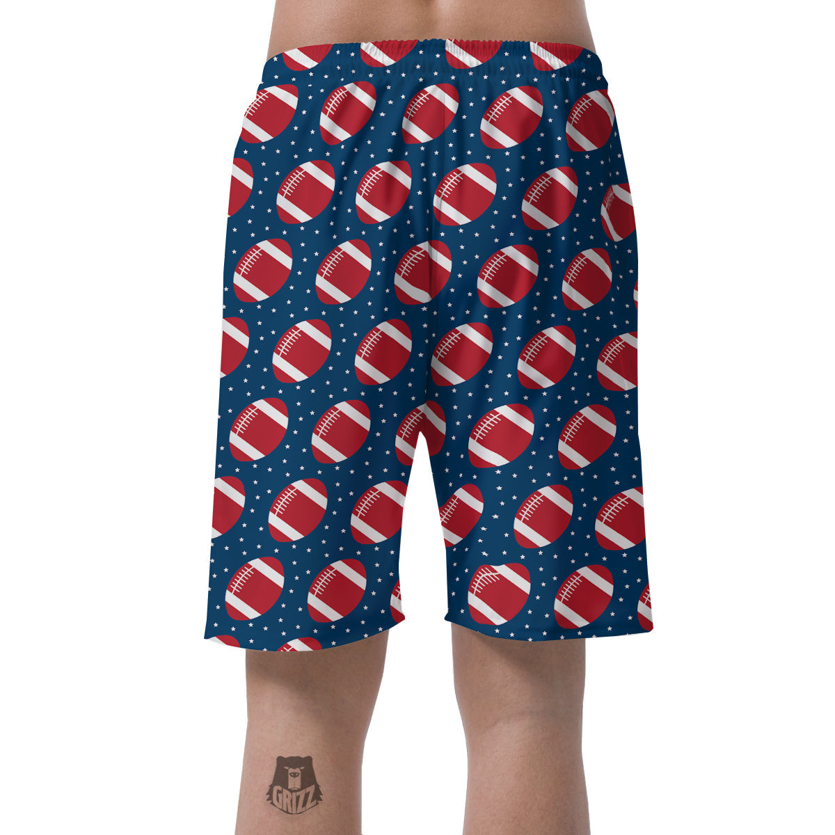 American Football Ball Print Pattern Men's Shorts-grizzshop