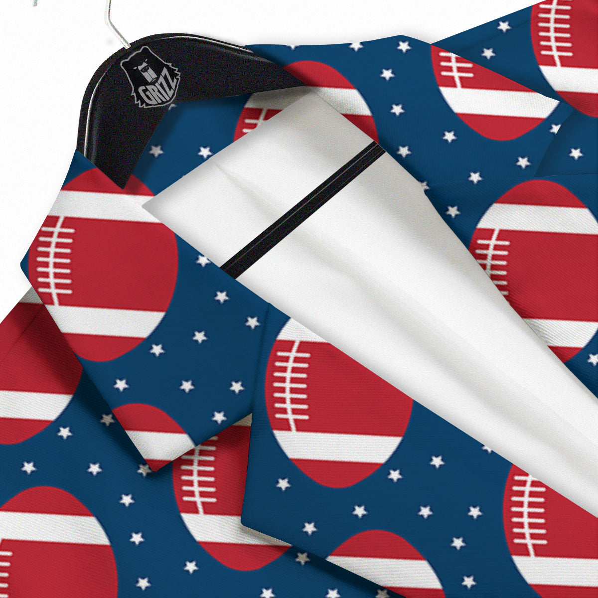 American Football Ball Print Pattern Men's Sport Coat-grizzshop