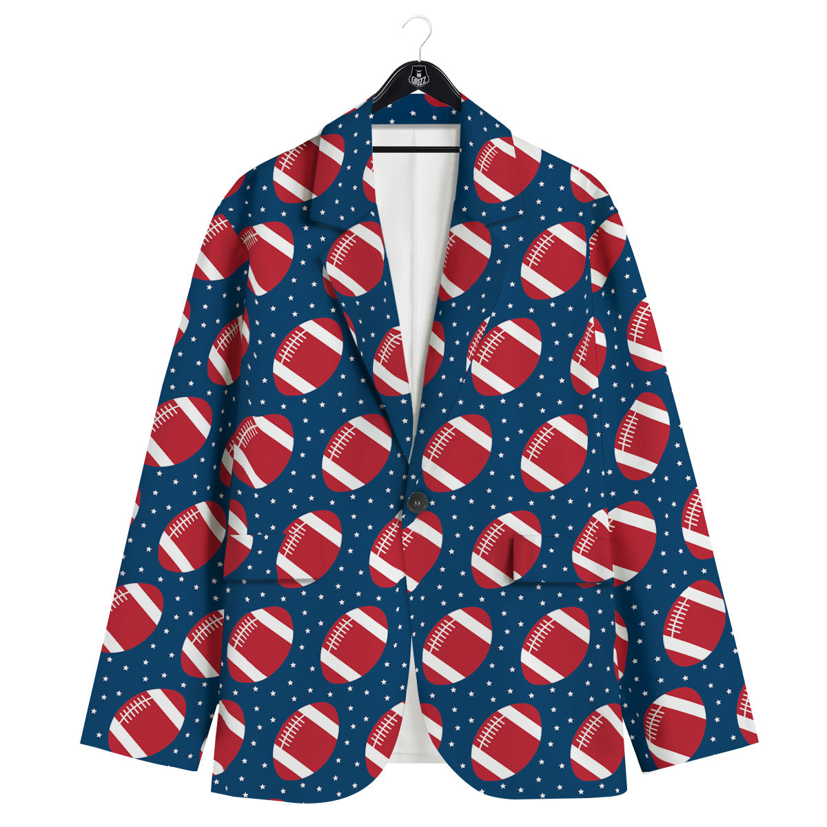American Football Ball Print Pattern Men's Sport Coat-grizzshop