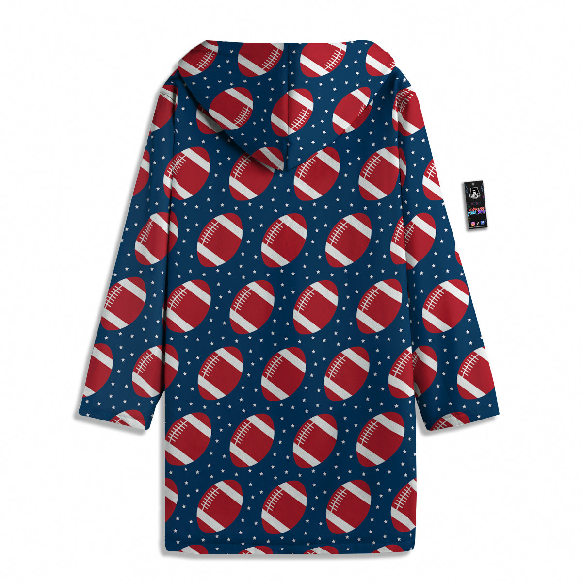 American Football Ball Print Pattern Men's Windbreaker Jacket-grizzshop