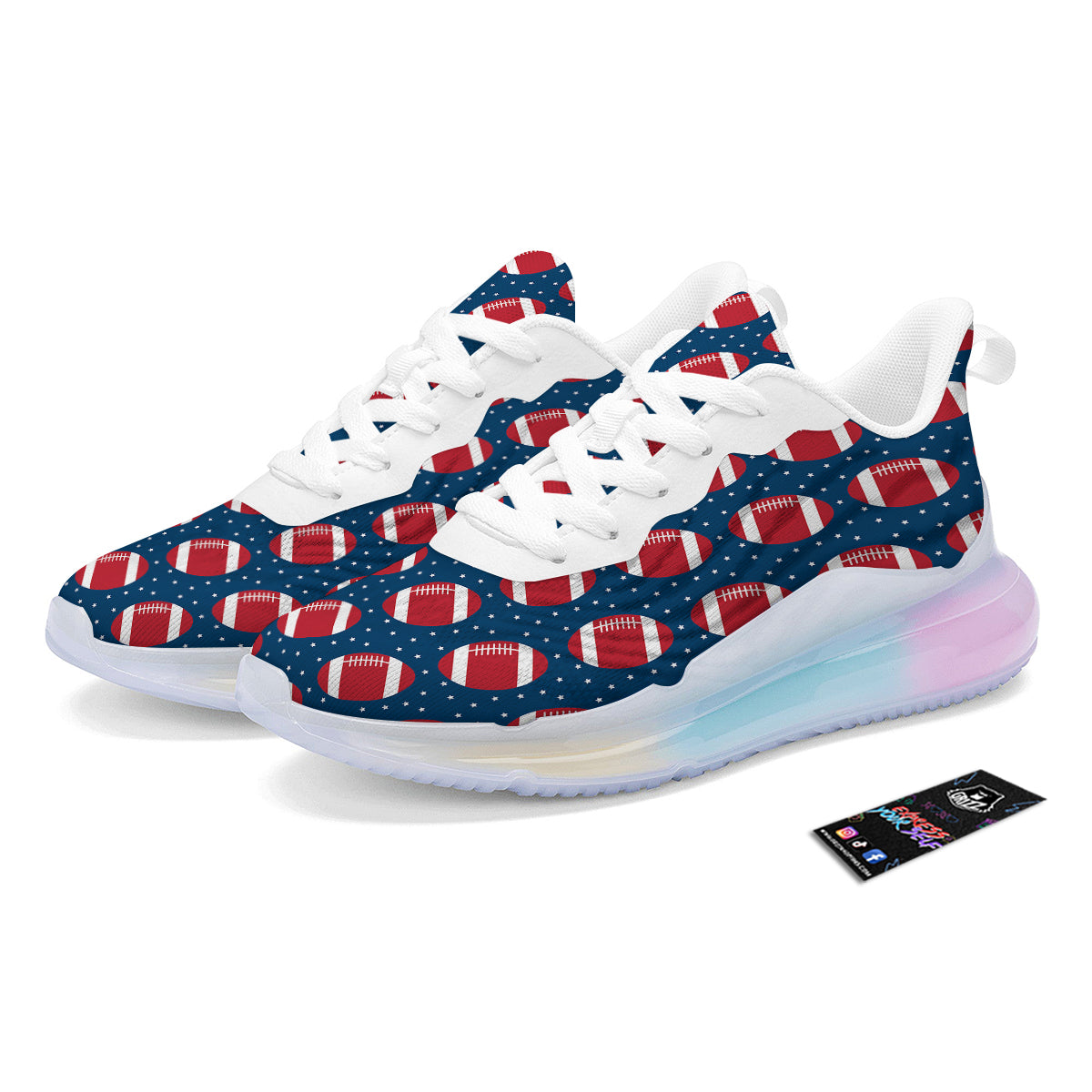 American Football Ball Print Pattern Running Sneakers-grizzshop