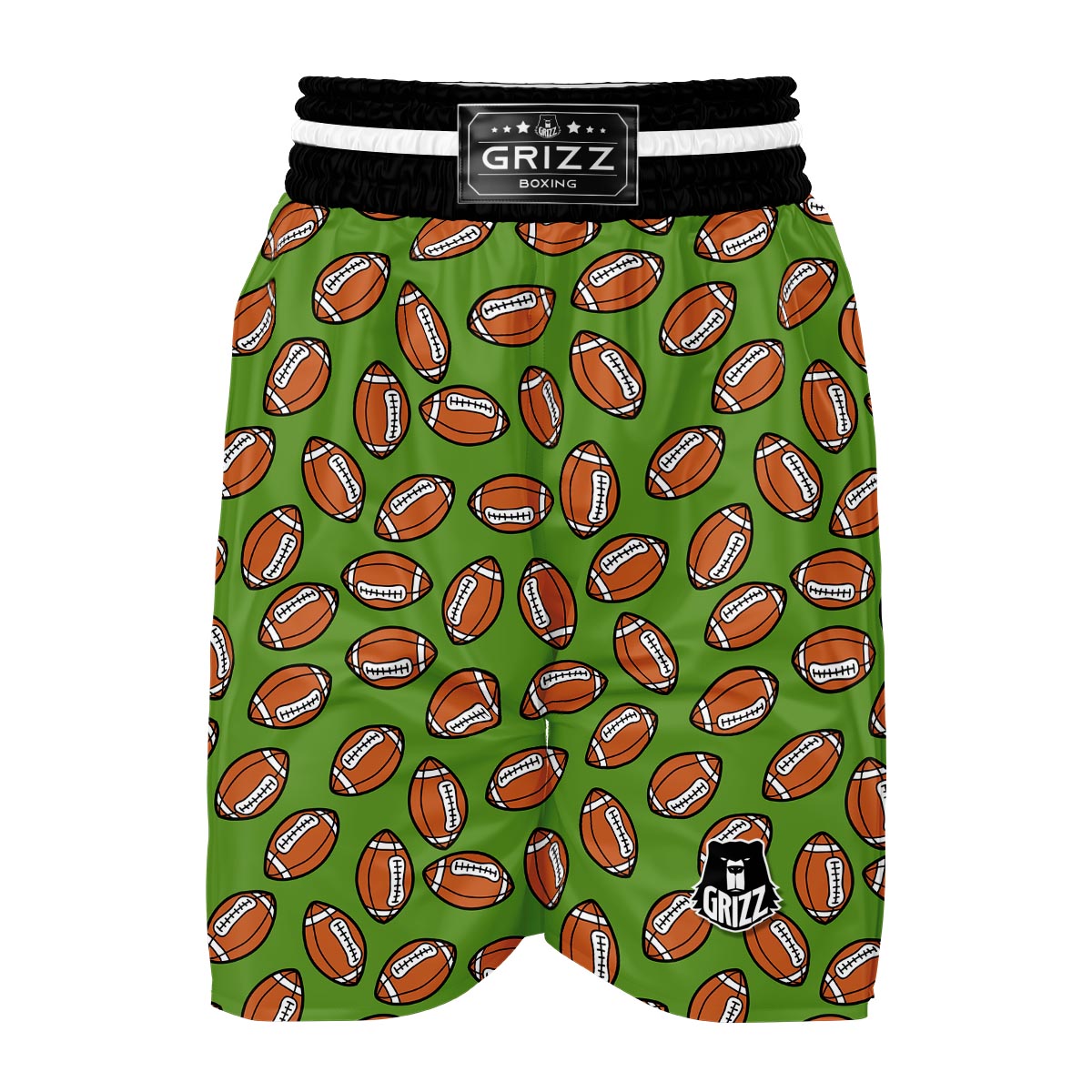 American Football Green Print Pattern Boxing Shorts-grizzshop