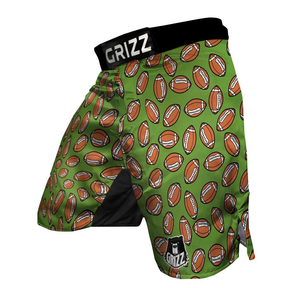 American Football Green Print Pattern MMA Shorts-grizzshop