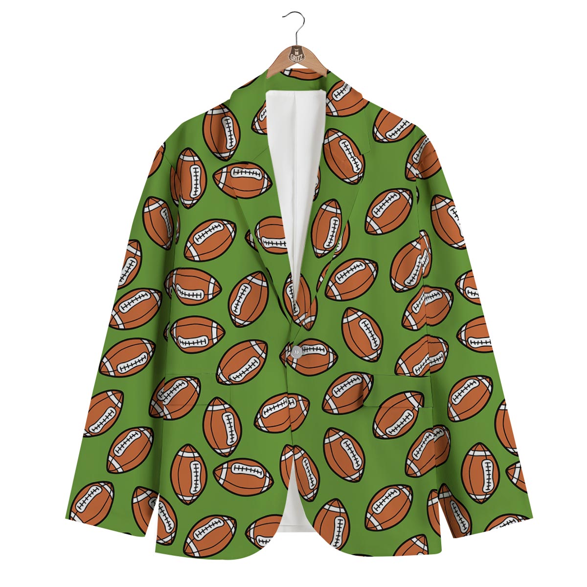 American Football Green Print Pattern Men's Blazer-grizzshop