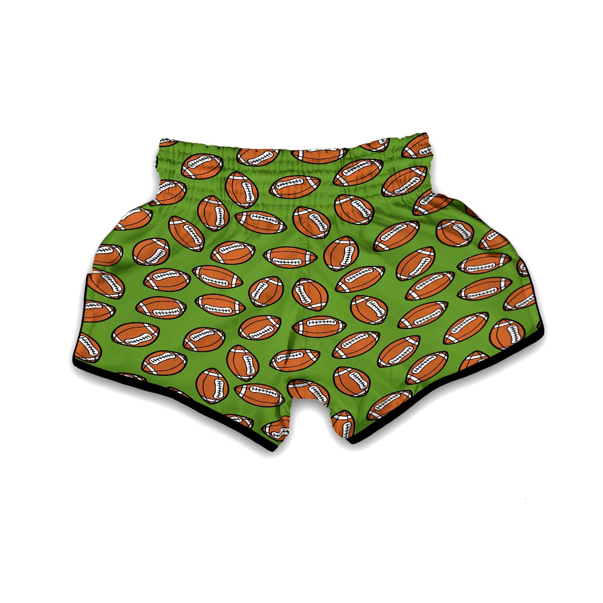 American Football Green Print Pattern Muay Thai Boxing Shorts-grizzshop