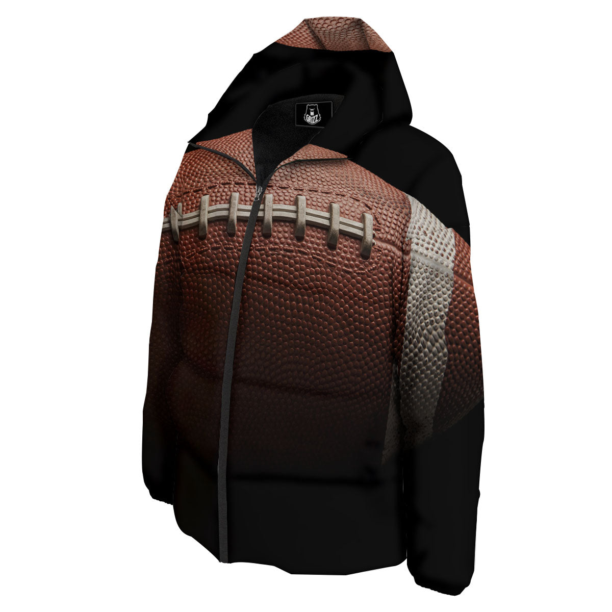 American Football Print Ball Down Jacket-grizzshop
