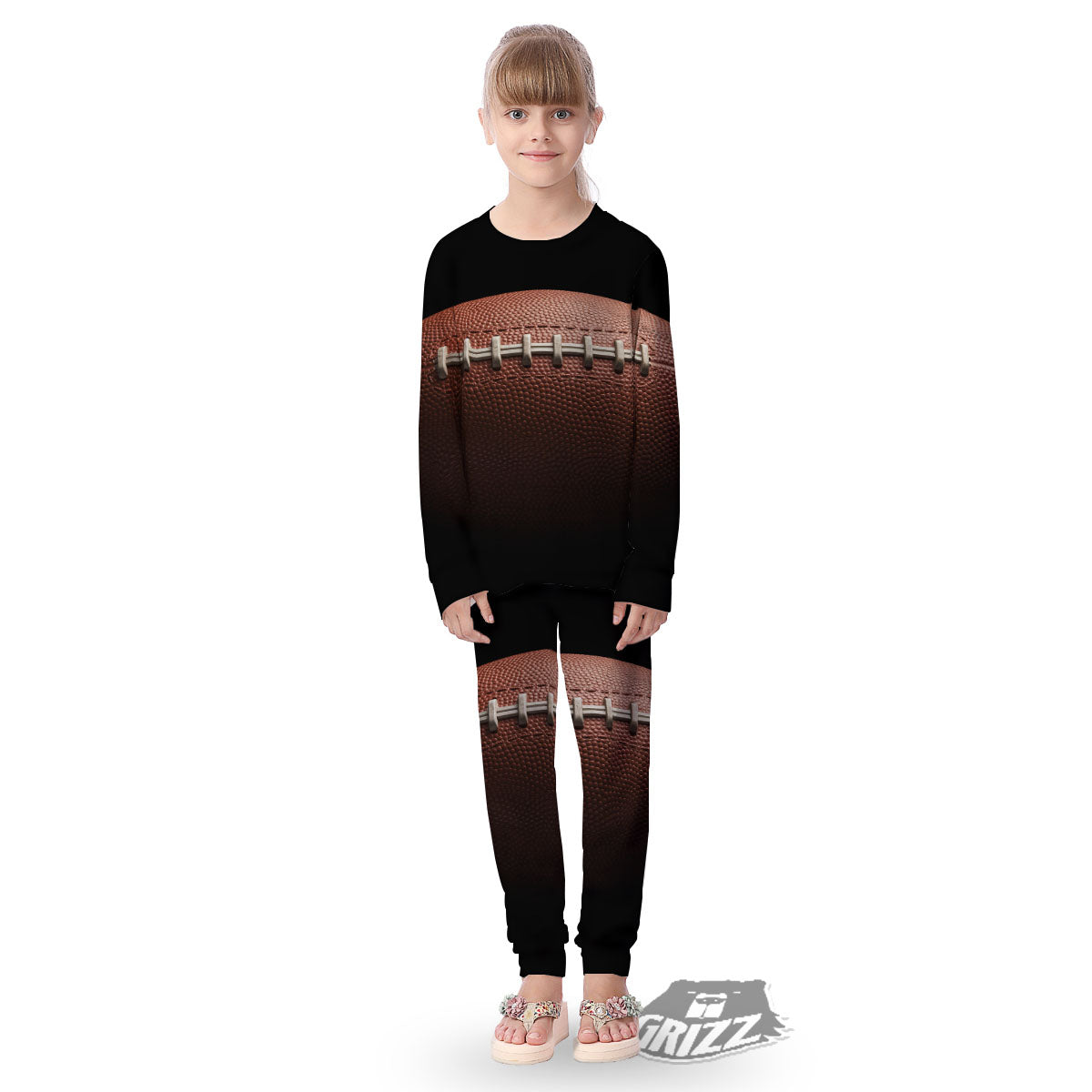 American Football Print Ball Kid's Pajamas-grizzshop