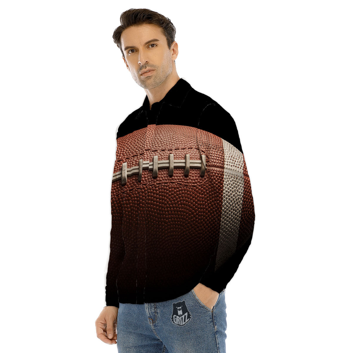 American Football Print Ball Men's Dress Shirts-grizzshop