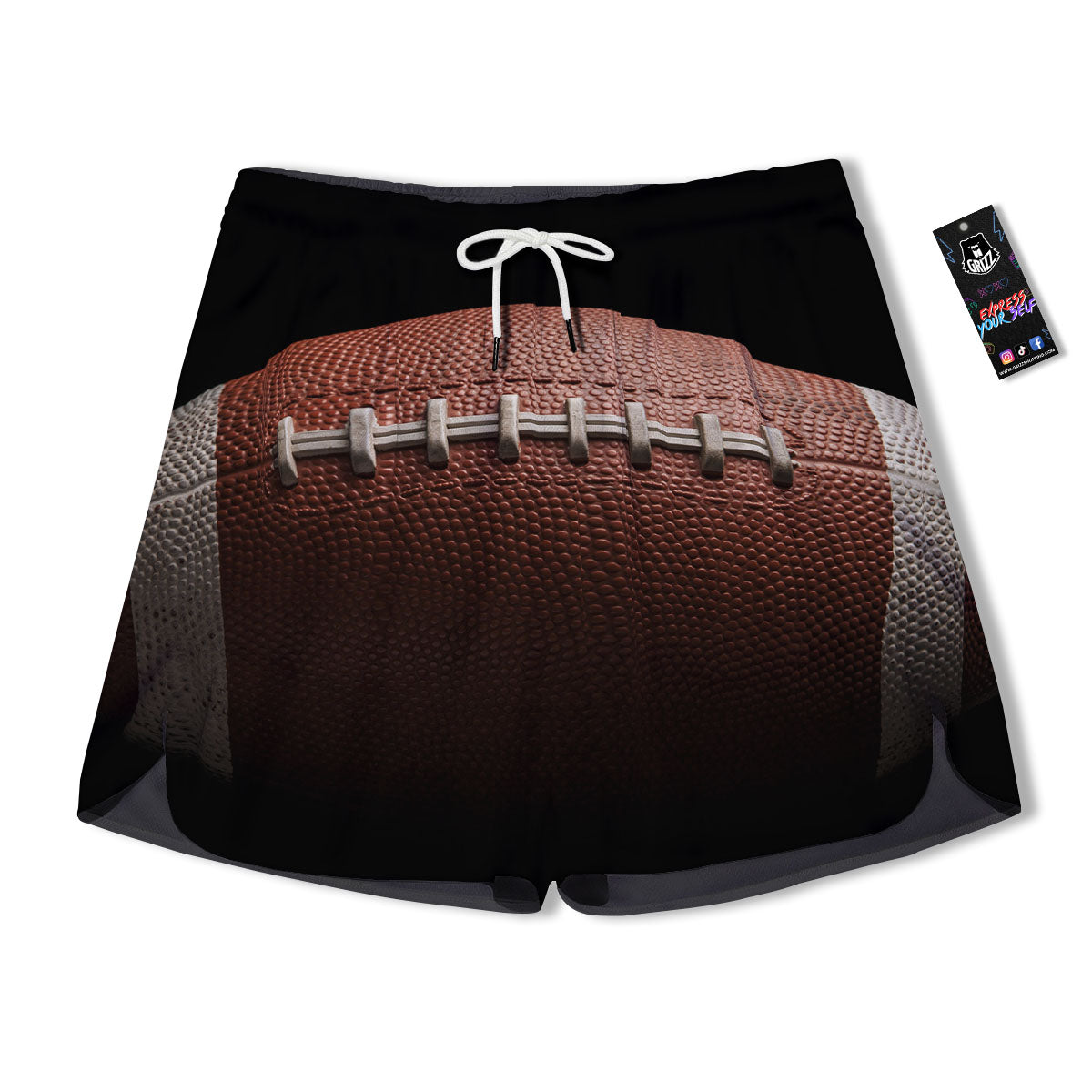 American Football Print Ball Men's Running Shorts-grizzshop