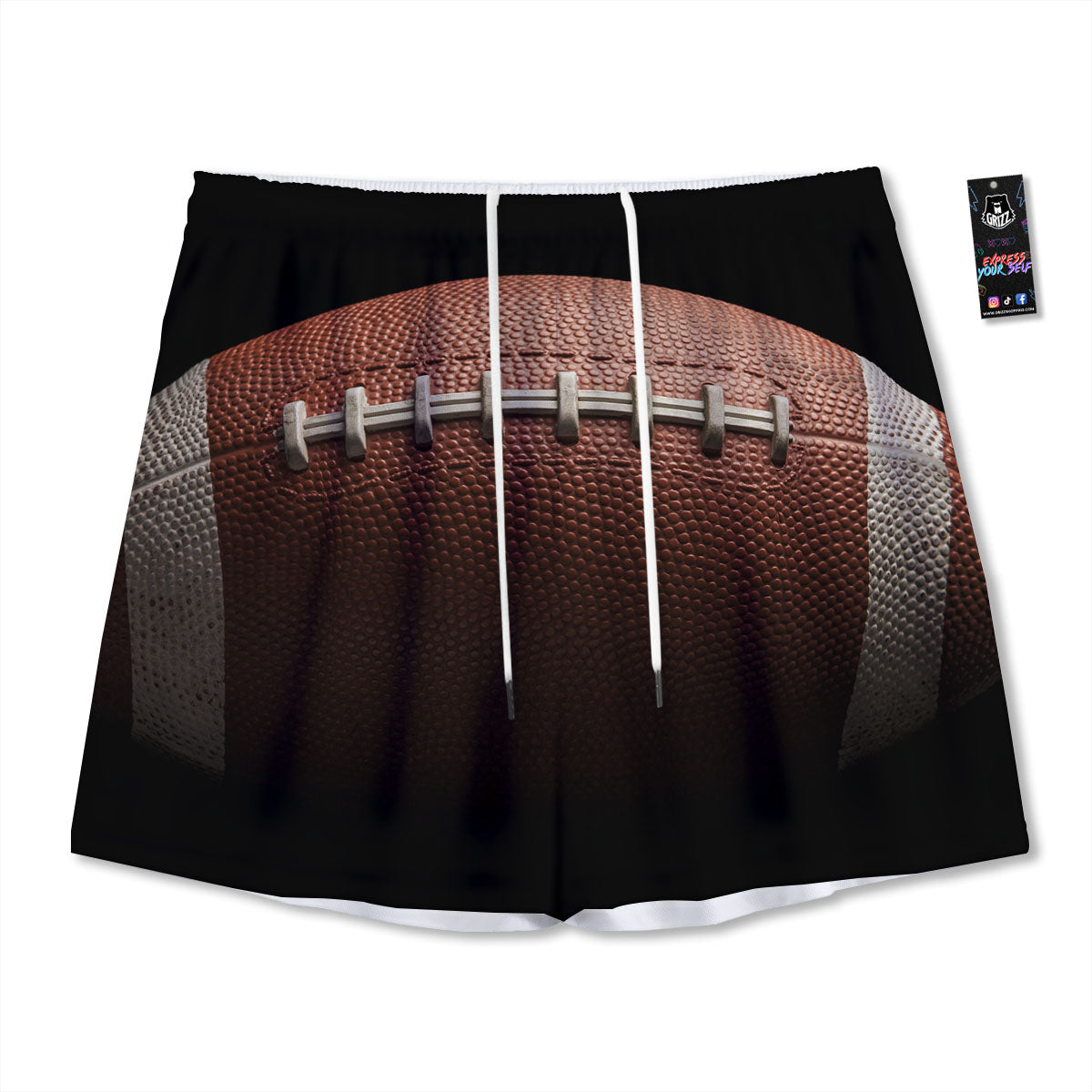 Avocado Green Print Mesh Shorts