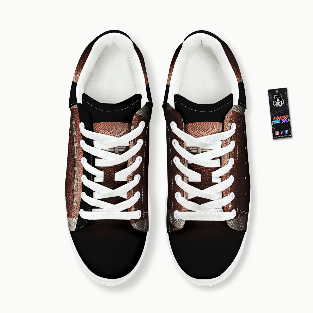 American Football Print Ball Platform Shoes-grizzshop