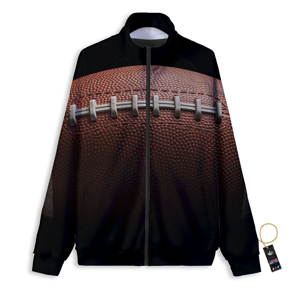 American Football Print Ball Track Jacket-grizzshop