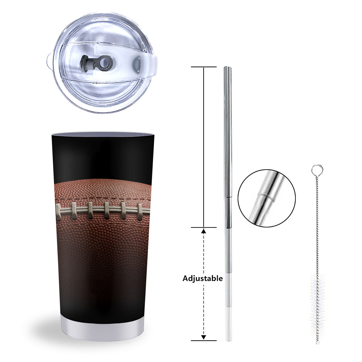 American Football Print Ball Tumbler-grizzshop