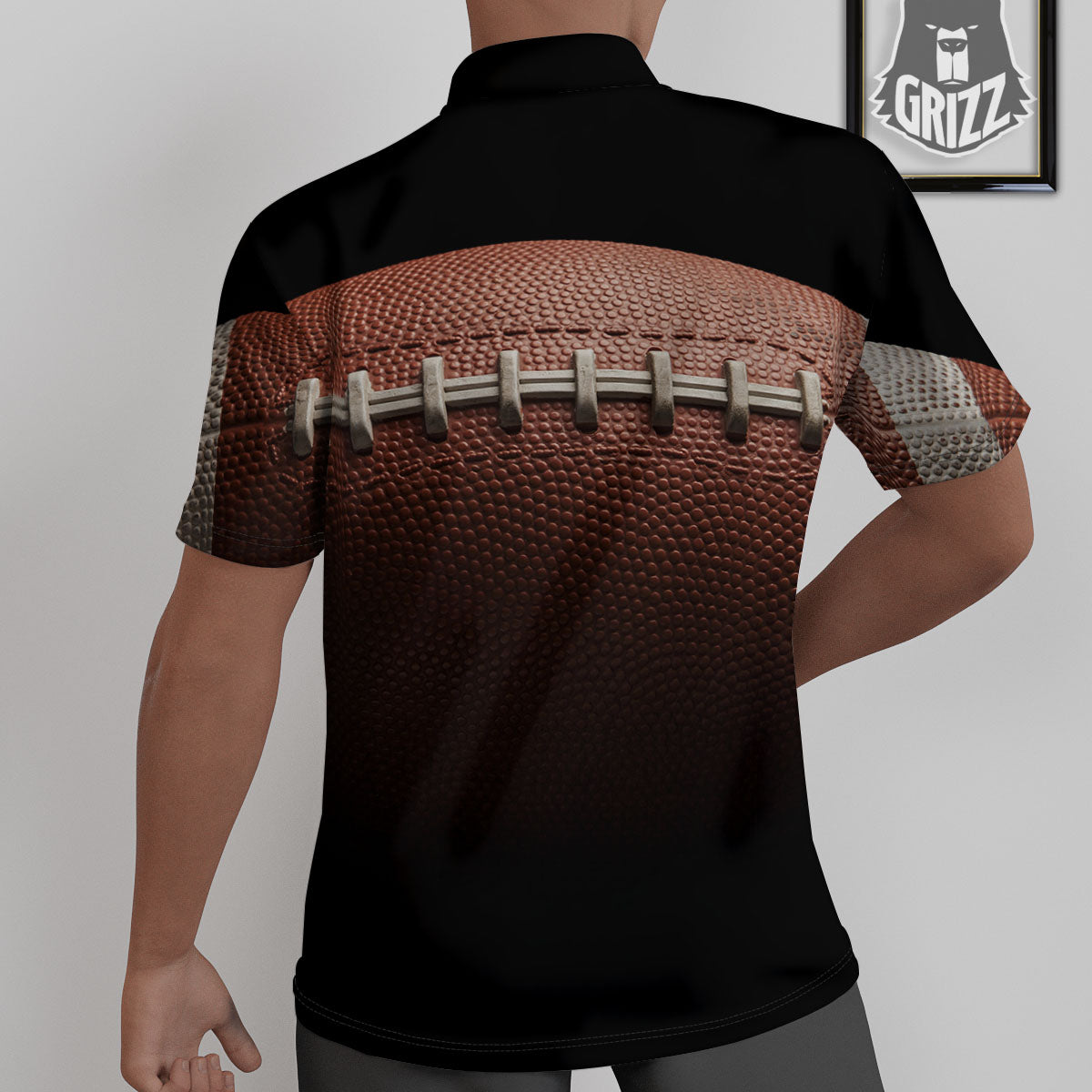 American Football Print Ball Untucked Shirts-grizzshop