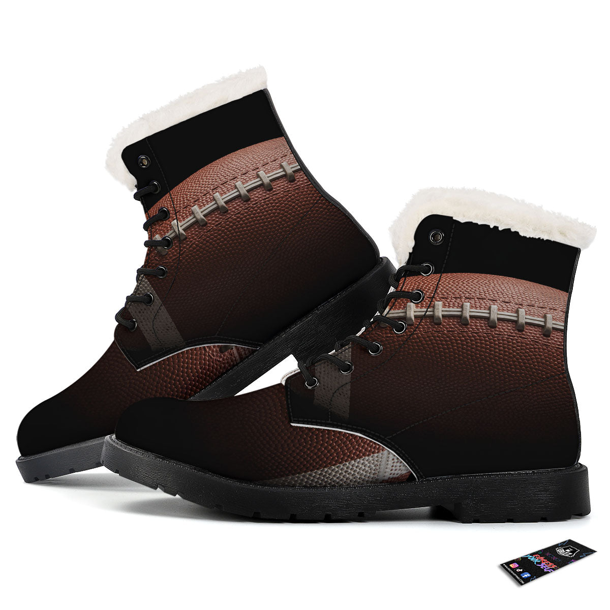 American Football Print Ball Winter Boots-grizzshop