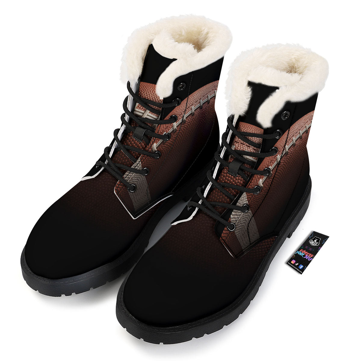 American Football Print Ball Winter Boots-grizzshop