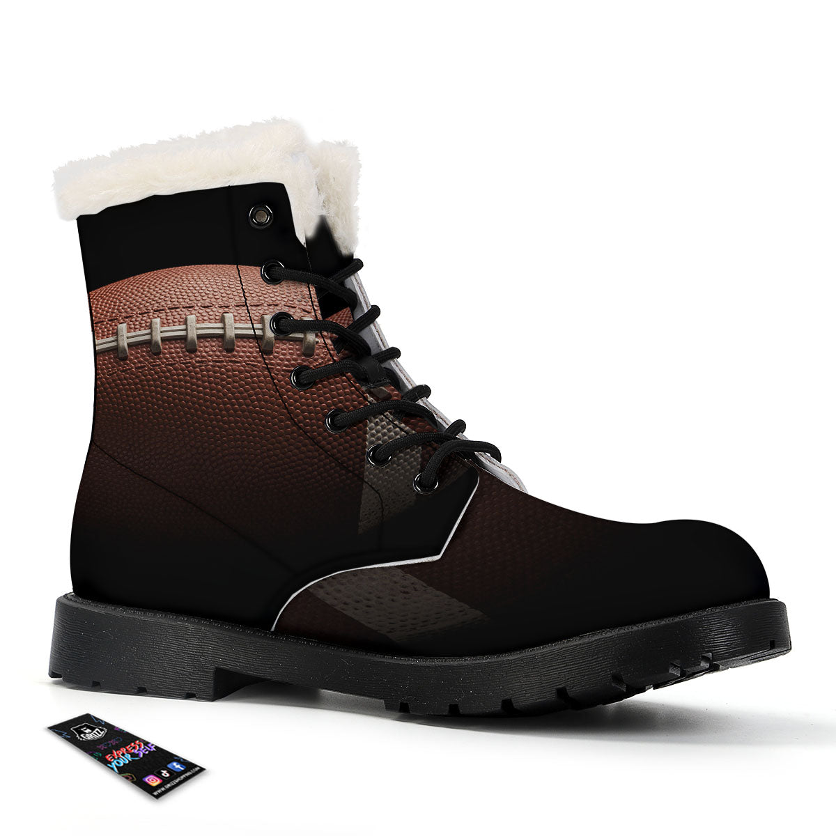 American Football Print Ball Winter Boots-grizzshop