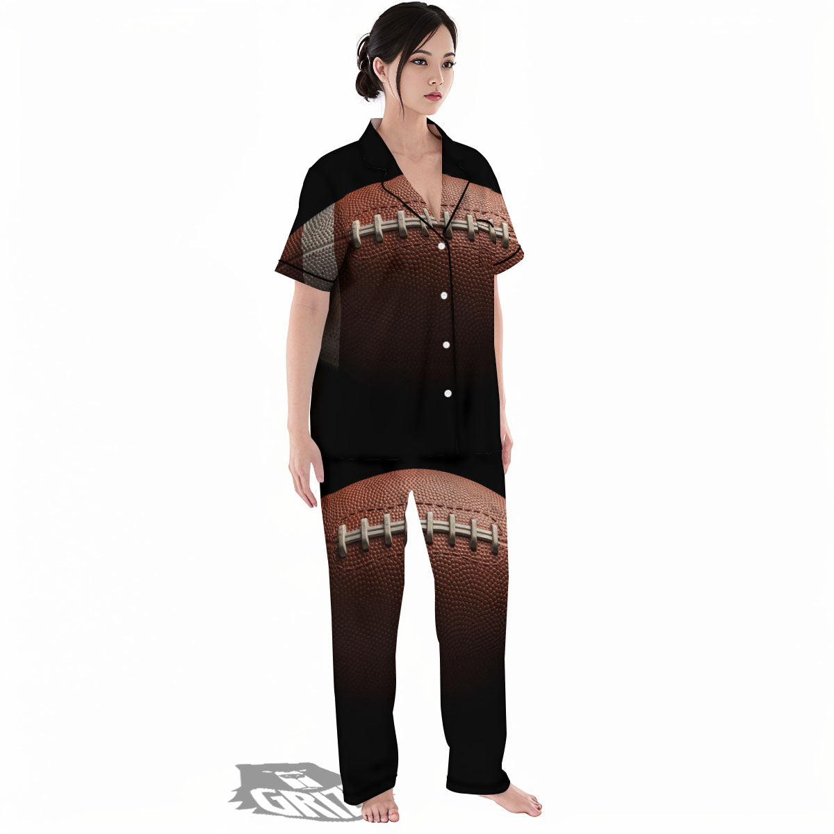 American Football Print Ball Women's Pajamas Set-grizzshop