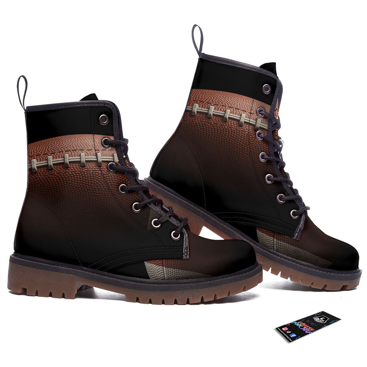 American Football Print Ball Work Boots-grizzshop