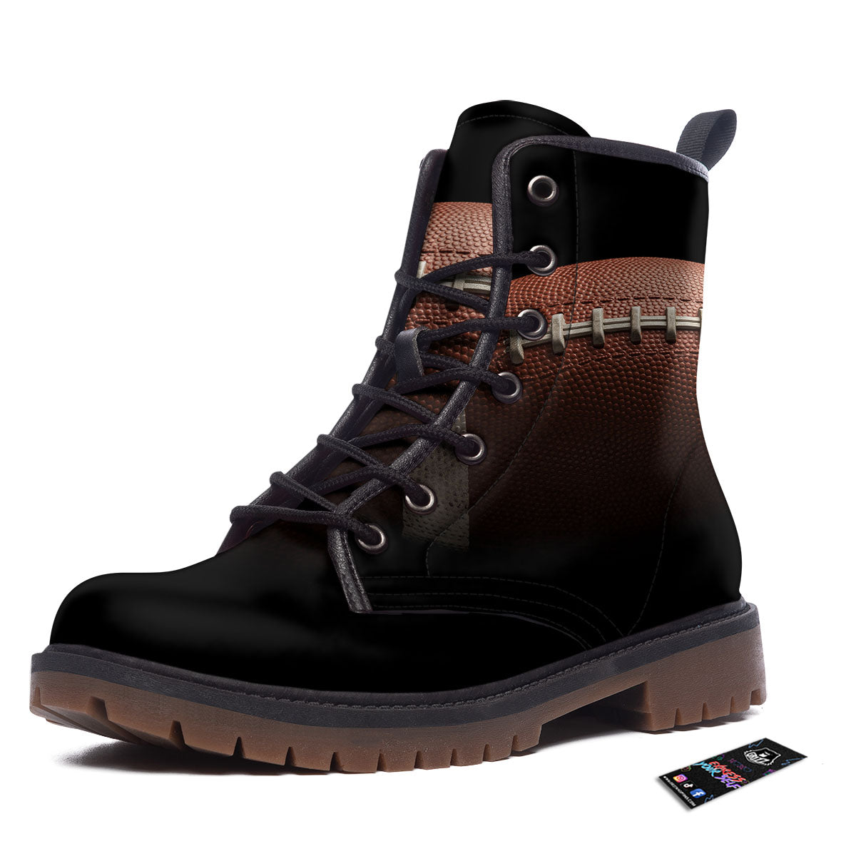 American Football Print Ball Work Boots-grizzshop