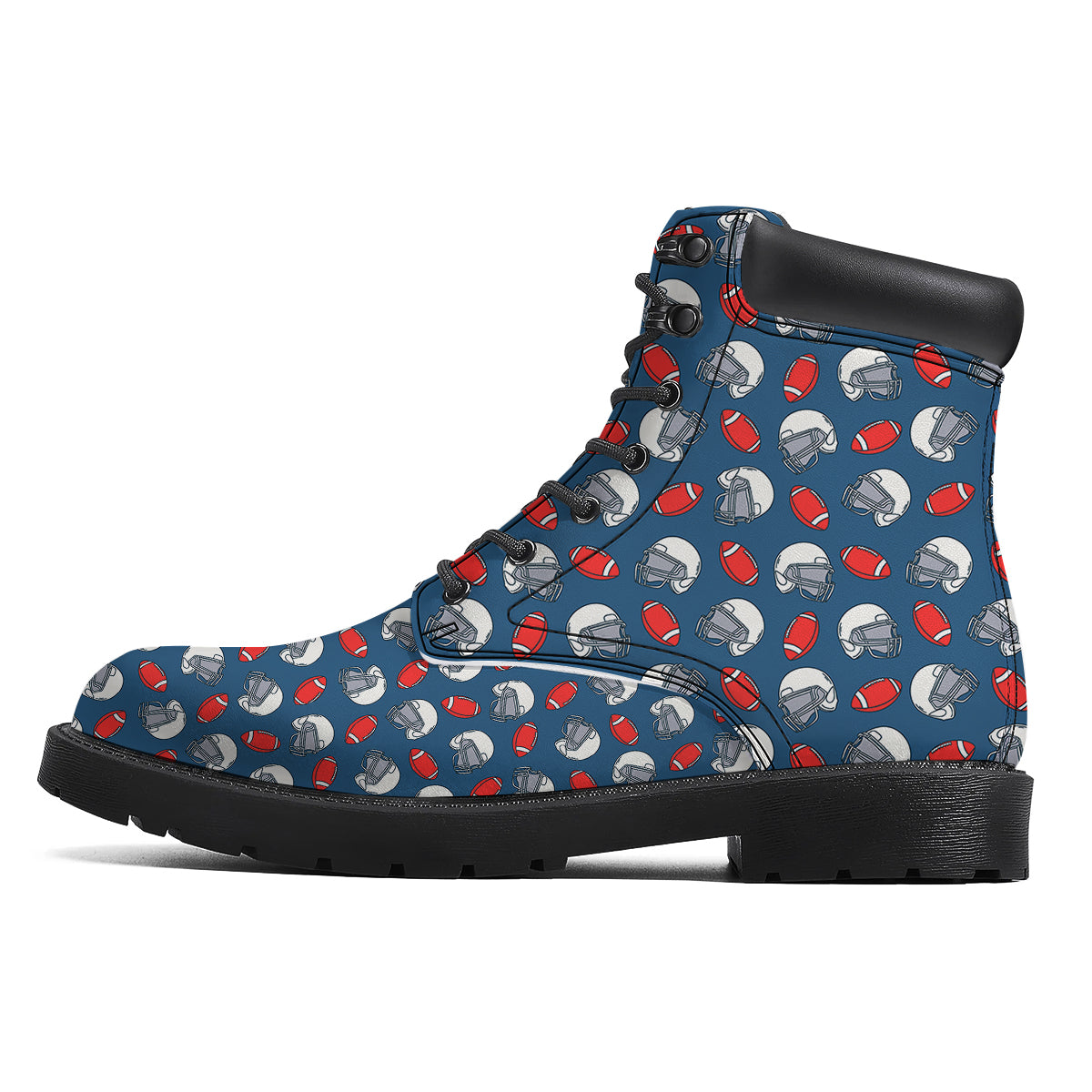 American Football Print Pattern Boots-grizzshop