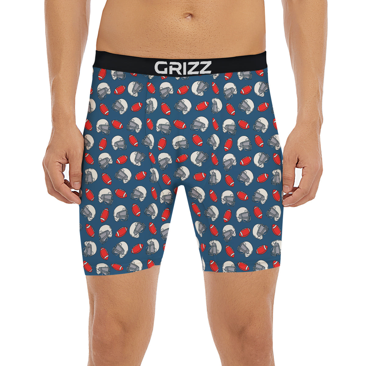 American Football Print Pattern Boxer Briefs-grizzshop